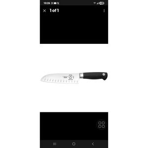 MERCER CUTLERY M20707 Santoku Knife,7 in Blade,Black Handle